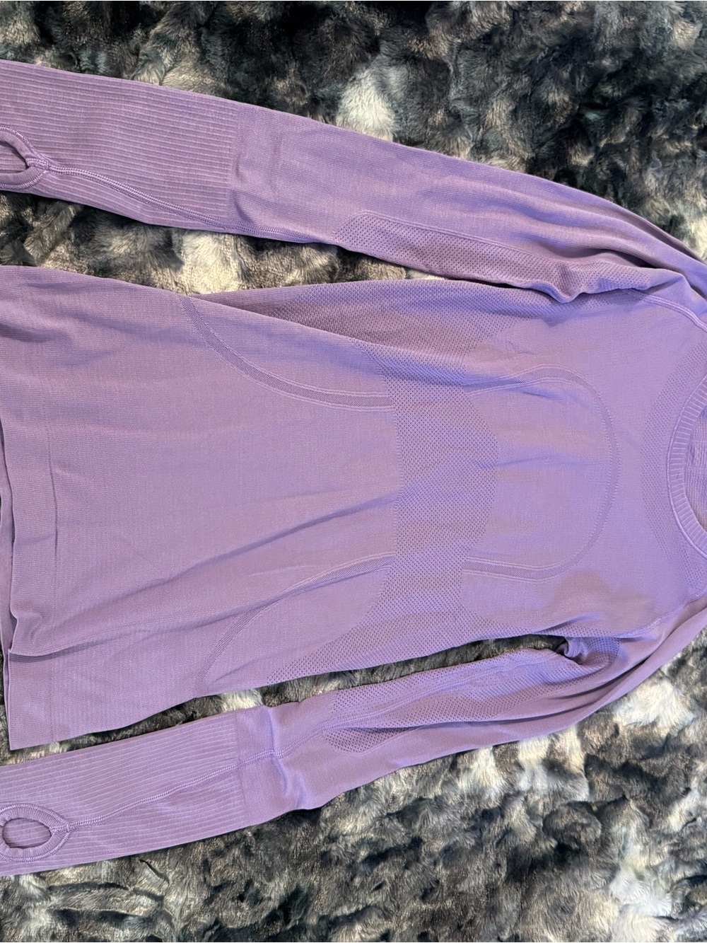 lululemon Lavender Long-Sleeve Ribbed Seam Top